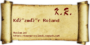 Kázmér Roland névjegykártya